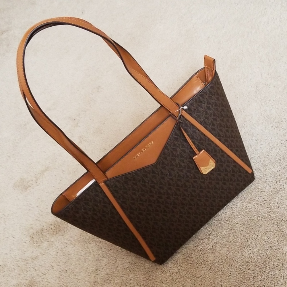 !SALE! MK Whitney Logo Print Small Top Zip Tote